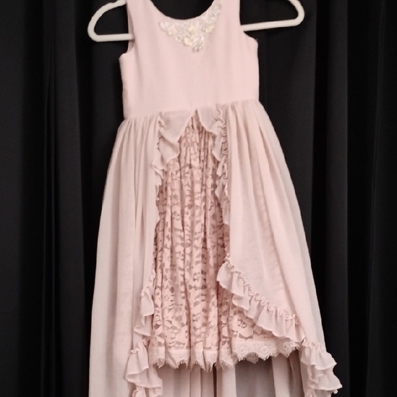 pink dollcake dress Dollcake Happily Ever After Pink Dress w/ Sash & Storage Bag Sz 7
